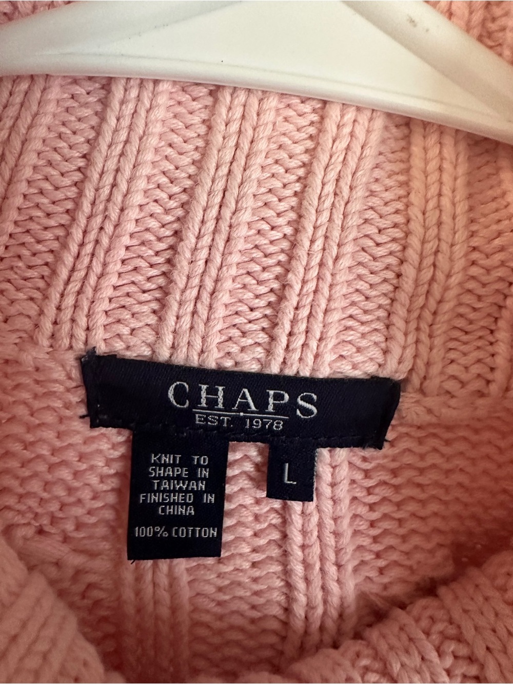 Chaps Pale Pink Cable-Knit Button Cardigan - Picture 2 of 4
